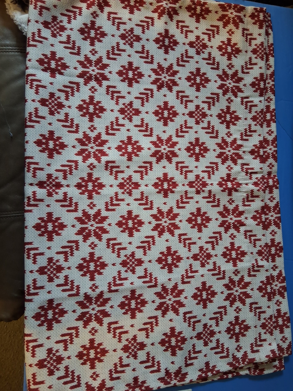 Snowflake Red And White Kitchen Curtains